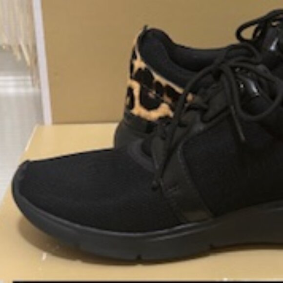 Michael Kors Amanda Mesh Trainers black with animal print (45F9AMFS6D). Size 6 - Picture 15 of 15